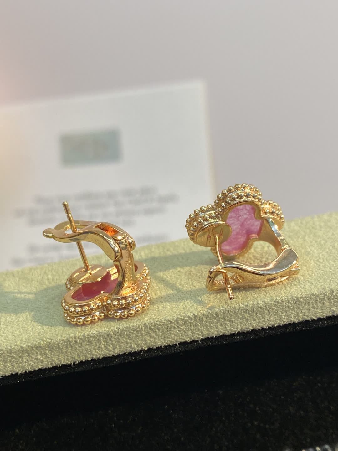 Van Cleef & Arpels Alhambra Pink Earrings